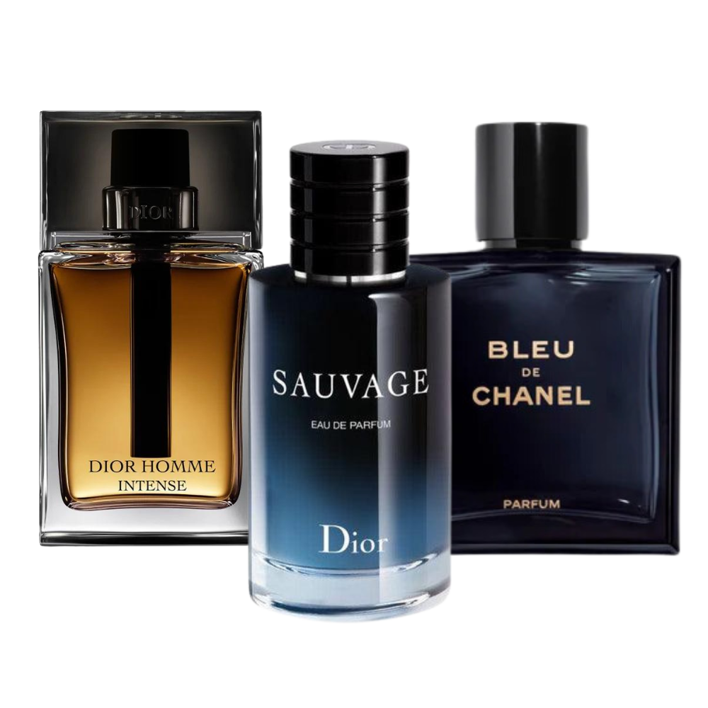 Coffret de 3 Parfums - Sauvage , Bleu de Chanel, Homme Intense