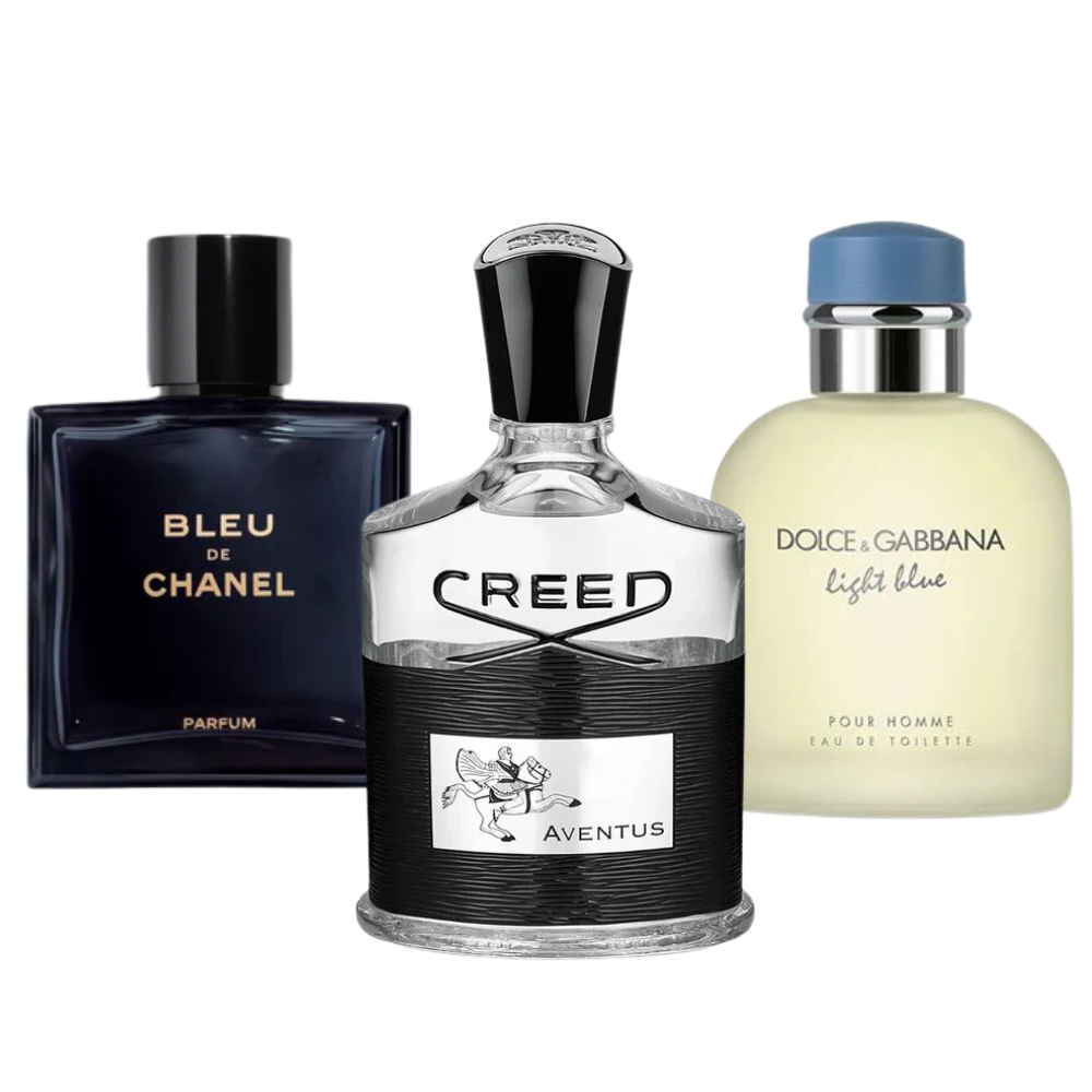 Coffret de 3 Parfums - Bleu de Chanel, Creed Aventus, Light Blue